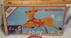 Empire 24 Reindeer For Santa Claus Sleigh Christmas Blow Mold 1977 1551