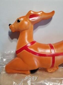 Empire 24 Reindeer For Santa Claus Sleigh Christmas Blow Mold 1977 1551