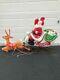 Empire Blow Mold Santa Sleigh And Reindeer With Antlers
