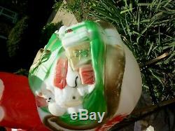 Empire Blow Mold Set Santa Sleigh & Flying Reindeer Lighted Plastic Decor