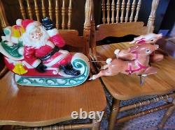Empire Plastic Corp. 1970 Santa Clause Sleigh Reindeers