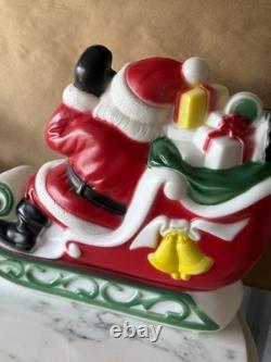 Empire Plastics Waving Santa Claus/Sleigh/Reindeers Table Top Blow Mold See Desc