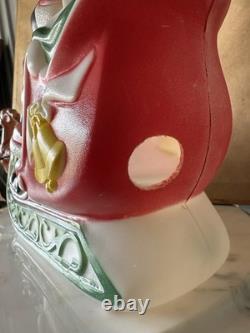 Empire Plastics Waving Santa Claus/Sleigh/Reindeers Table Top Blow Mold See Desc