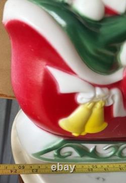 Empire Plastics Waving Santa Claus/Sleigh/Reindeers Table Top Blow Mold See Desc
