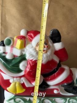Empire Plastics Waving Santa Claus/Sleigh/Reindeers Table Top Blow Mold See Desc