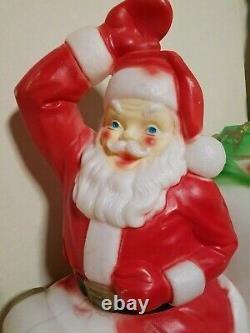 Empire Santa Claus with Sleigh Reindeer Christmas Blow Mold Read Description
