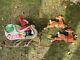 Empire Santa Sleigh Blow Mold With Sled And 2 Reindeer 1970s Needs Repairs! Look
