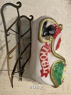 Empire Santa Sleigh Blow Mold with Sled and 2 Reindeer 1970s Needs Repairs! Look