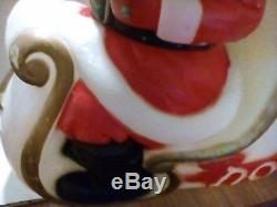 Empire Santa Sleigh Reindeer Vintage Blow Mold Christmas Plastic