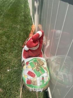 Empire Santa's Sleigh With Reindeer 1970 Vintage Christmas Lighted Blowmold USA