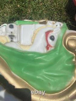 Empire Santa's Sleigh With Reindeer 1970 Vintage Christmas Lighted Blowmold USA
