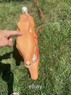 Empire Santa's Sleigh With Reindeer 1970 Vintage Christmas Lighted Blowmold USA