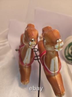 Empire Tabletop Santa Sleigh 2 Reindeer Blow Mold Christmas 1970