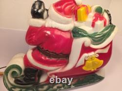 Empire Tabletop Santa Sleigh 2 Reindeer Blow Mold Christmas 1970
