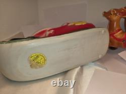 Empire Tabletop Santa Sleigh 2 Reindeer Blow Mold Christmas 1970