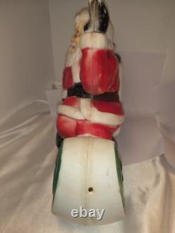 Empire Tabletop Santa Sleigh 2 Reindeer Blow Mold Christmas 1970