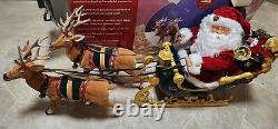 Enchanted Forest 34 Story Telling Santa Sleigh & Reindeer Animated Lights