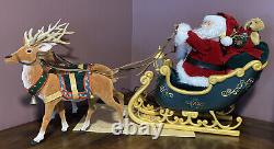 Enchanted Forest 34 Story Telling Santa Sleigh & Reindeer Animated Lights RARE