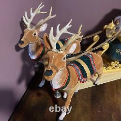 Enchanted Forest 34 Story Telling Santa Sleigh & Reindeer Animated Lights RARE