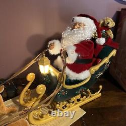 Enchanted Forest 34 Story Telling Santa Sleigh & Reindeer Animated Lights RARE