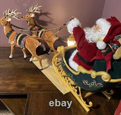 Enchanted Forest 34 Story Telling Santa Sleigh & Reindeer Animated Lights RARE