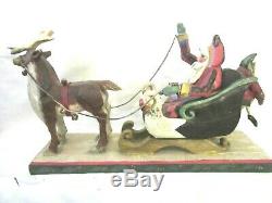 Enchanted Forest Santa in sleigh with reindeer Denise Calla for House of Hatten