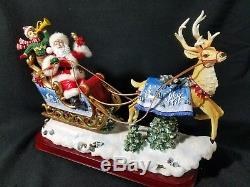 Enesco Festivities Christmas Santa Sleigh with Reindeer Action Music Box