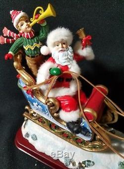 Enesco Festivities Christmas Santa Sleigh with Reindeer Action Music Box