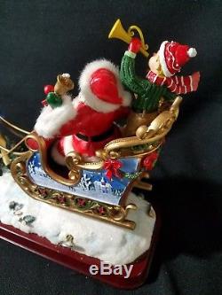 Enesco Festivities Christmas Santa Sleigh with Reindeer Action Music Box