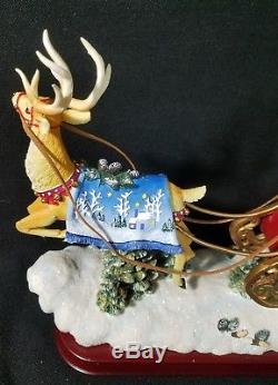 Enesco Festivities Christmas Santa Sleigh with Reindeer Action Music Box