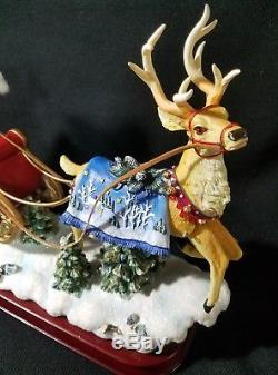 Enesco Festivities Christmas Santa Sleigh with Reindeer Action Music Box