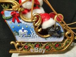 Enesco Festivities Christmas Santa Sleigh with Reindeer Action Music Box