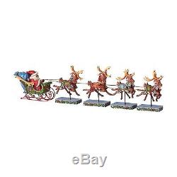 Enesco JSH6 Jim Shore Christmas Santa Sleigh-Reindeer 5 Piece Set 4055048