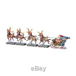 Enesco JSH6 Jim Shore Christmas Santa Sleigh-Reindeer 5 Piece Set 4055048