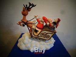 Enesco Santa & Rudolph Red Nosed Reindeer Sleigh Misfit Toys Figurine 4002074