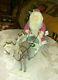Estate Sale Large Christmas Santa Claus With Reindeer And Sleigh Brand New Cute