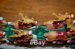 Fitz & Floyd Night Before Christmas Santa Reindeer Sleigh Candle Holder Orig Box