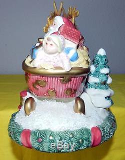 Fitz & Floyd Night Before Christmas Santa Reindeer Sleigh Candle Holder Orig Box