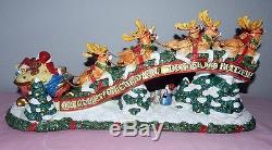 FITZ & FLOYD THE NIGHT BEFORE CHRISTMAS SANTA REINDEER SLEIGH CANDLE HOLDER