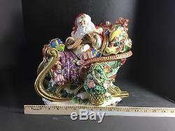 FITZ Floyd Santa Sleigh Soup Tureen Christmas Reindeer