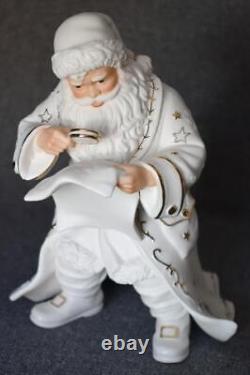 Fabulous 2001 Grandeur Noel Collector's Ed Porcelain Santa Sleigh Reindeer Pair