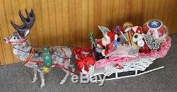 Fantastic FAO Schwartz Nodding Reindeer with Santa, Sleigh & Antique Toys