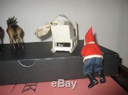 Fantastic Santa & German Reindeer withsleigh- Excellent condition