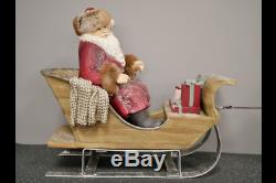 Father Christmas And Sleigh Ornament Santa Figure Reindeer Festive Decoration