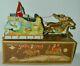 Ferdinand Strauss Tin Withu Santa Claus Christmas Sled With Reindeer Orig. Box 1925
