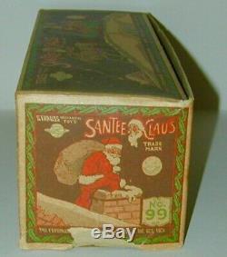 Ferdinand Strauss Tin WithU Santa Claus Christmas Sled With Reindeer Orig. Box 1925