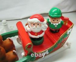 Fisher Price Little People Santa Musical NIGHT BEFORE CHRISTMAS SLEIGH REINDEER