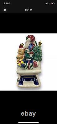 Fitz and Floyd Vtg Omnibus Santa Sleigh Reindeer Cookie Jar 1993 Excellent Cond