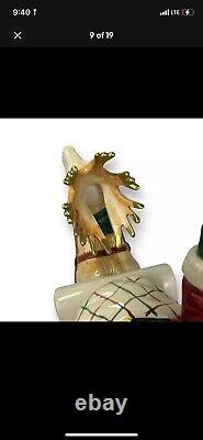 Fitz and Floyd Vtg Omnibus Santa Sleigh Reindeer Cookie Jar 1993 Excellent Cond