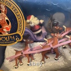 Forever Fun Rudolph Santa's Sleigh Team Musical Christmas Figurine Set